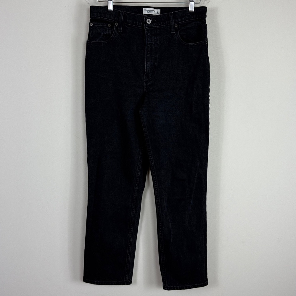 Abercrombie‎ & Fitch The 90’s Straight Ultra High arise Jeans in Black Size 29